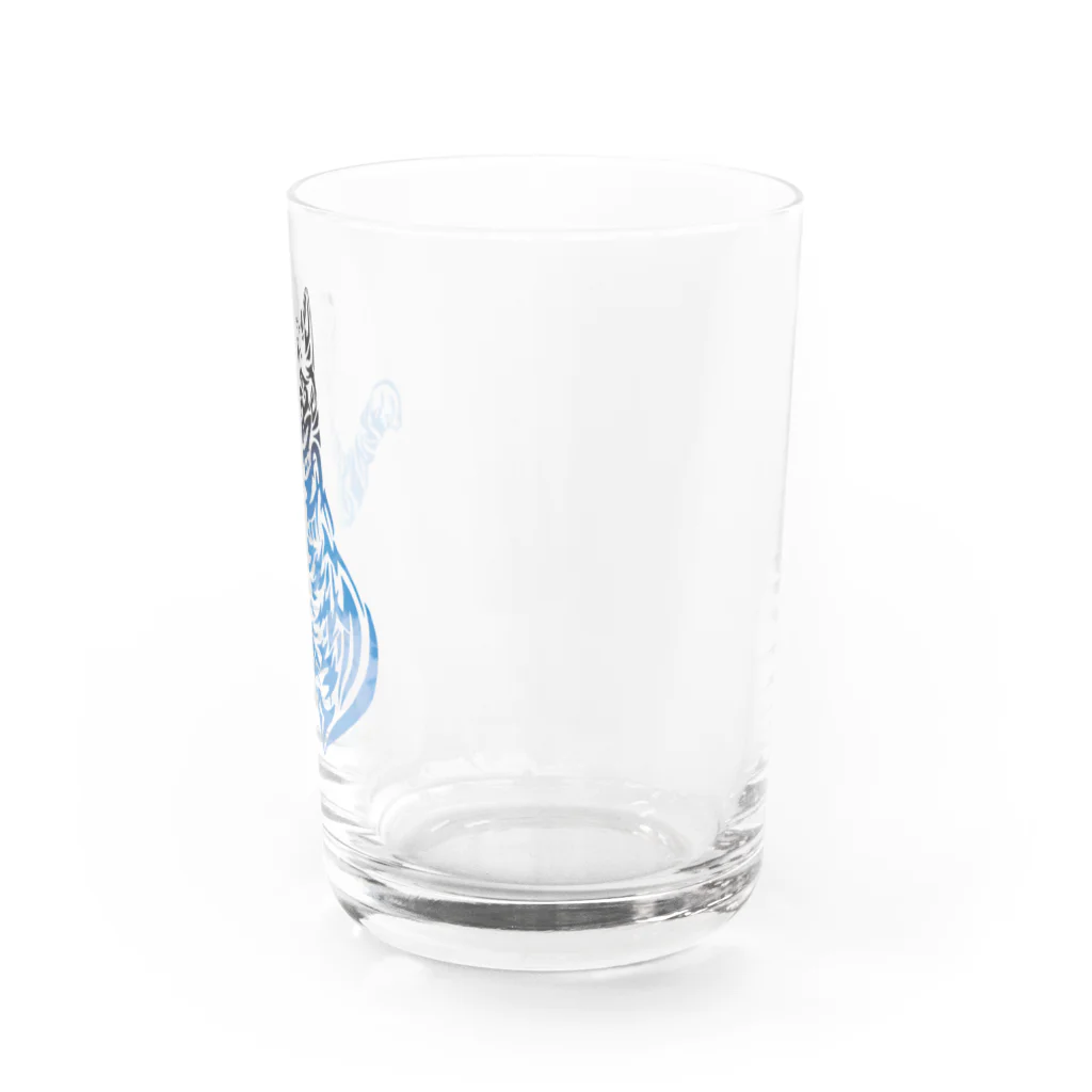 TRAVA design SHOPの猫トライバル×青空 Water Glass :right