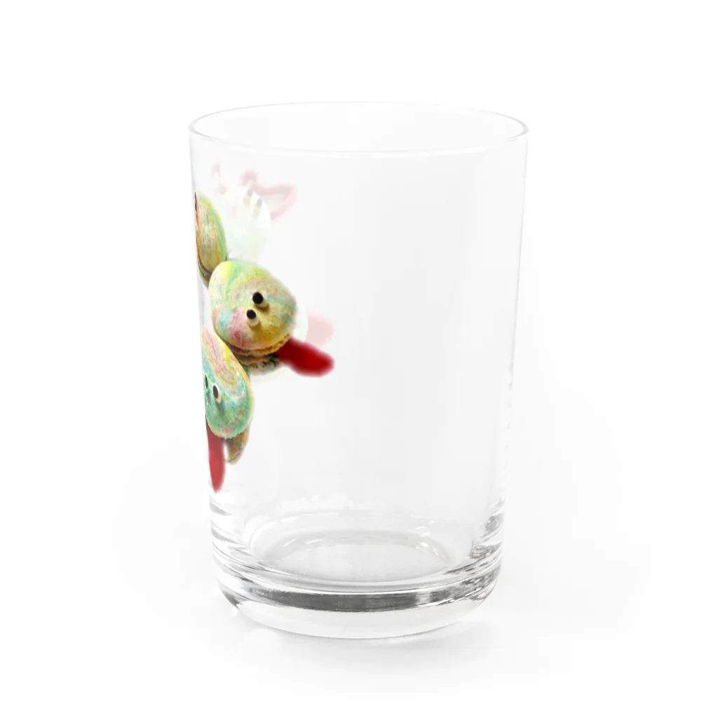 Famille de baleines(ファミールデバレーヌ)のマカロンモンスター(写真)マーブル Water Glass :right