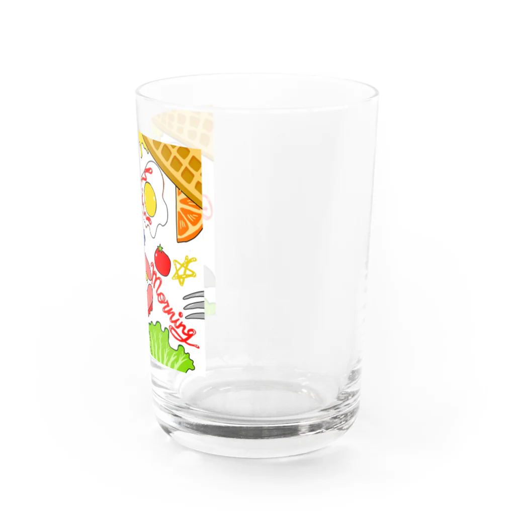 はたルーシーくみこ専門店街のモーニングの怪人　朝専用グラス Water Glass :right