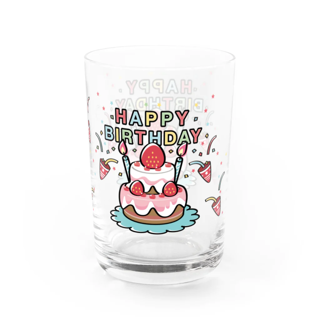 イラスト MONYAAT のHAPPY BRITHDAY_2 Water Glass :right