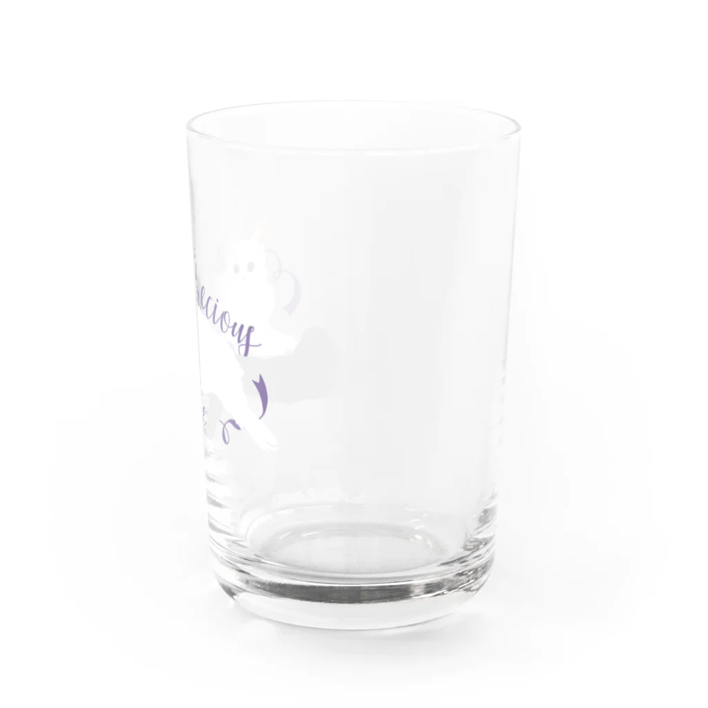 ミウラとみやこ🐱FIP闘病中の寵愛のお姫さま/パープル Water Glass :right
