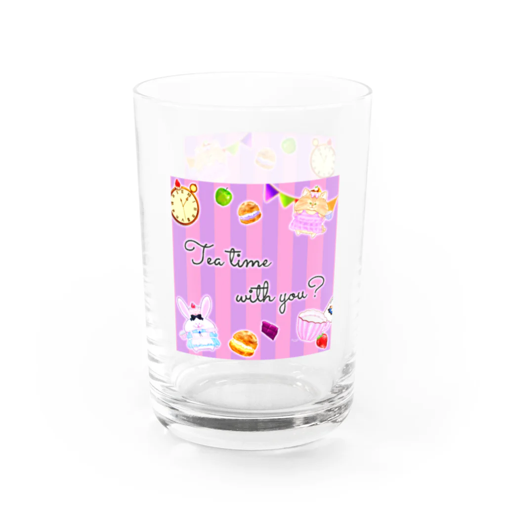 どるちぇ＊うさぎの【グラス】《ハロウィン》＊Tea time with you?*02チェシャ猫＊ Water Glass :right