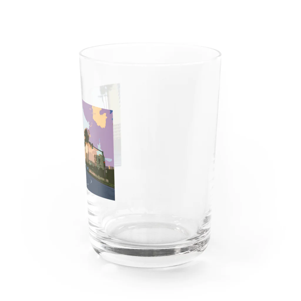 inTHE建物の夕方のハワイ Water Glass :right