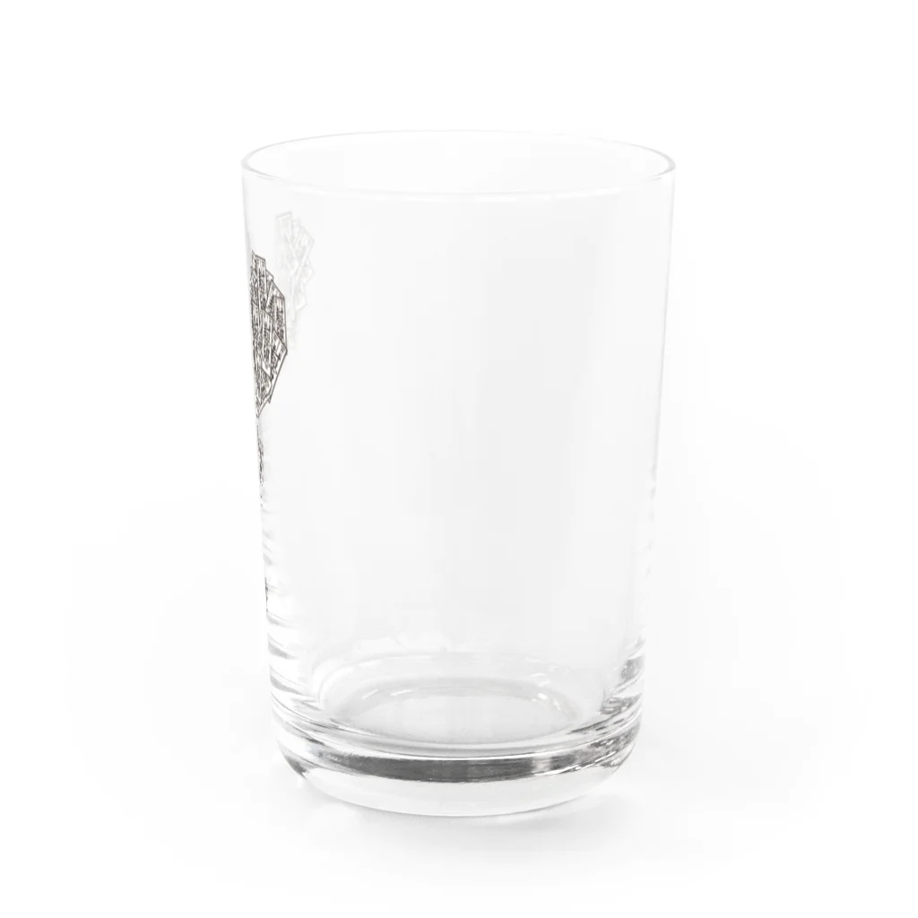 SumiReの御札　白黒 Water Glass :right