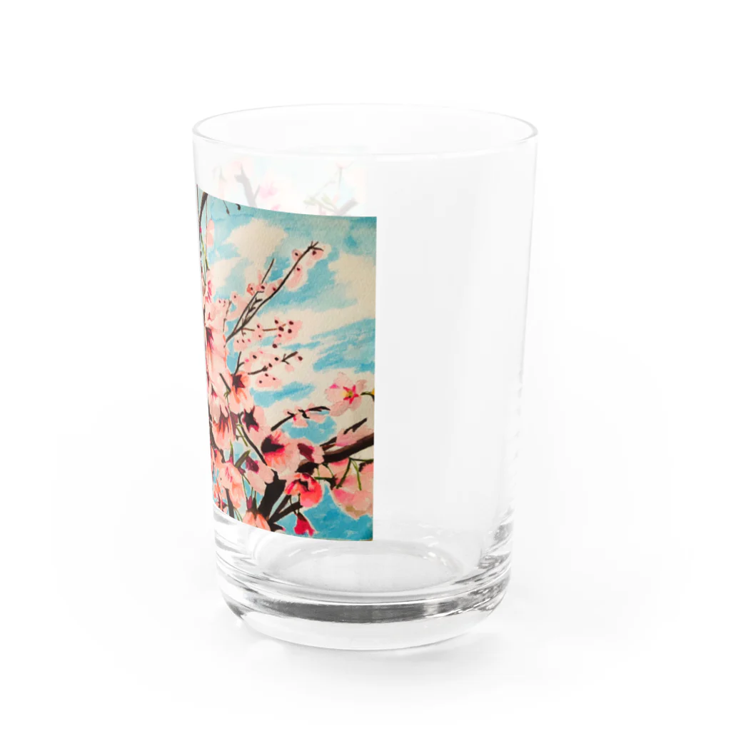 絵描きのゆりんぐ shopの桜の絵に歌をのせて Water Glass :right