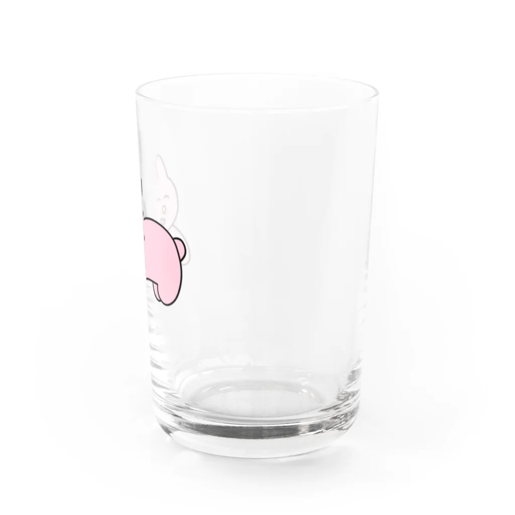 基本黒髪女子のお店のうさぎさん Water Glass :right