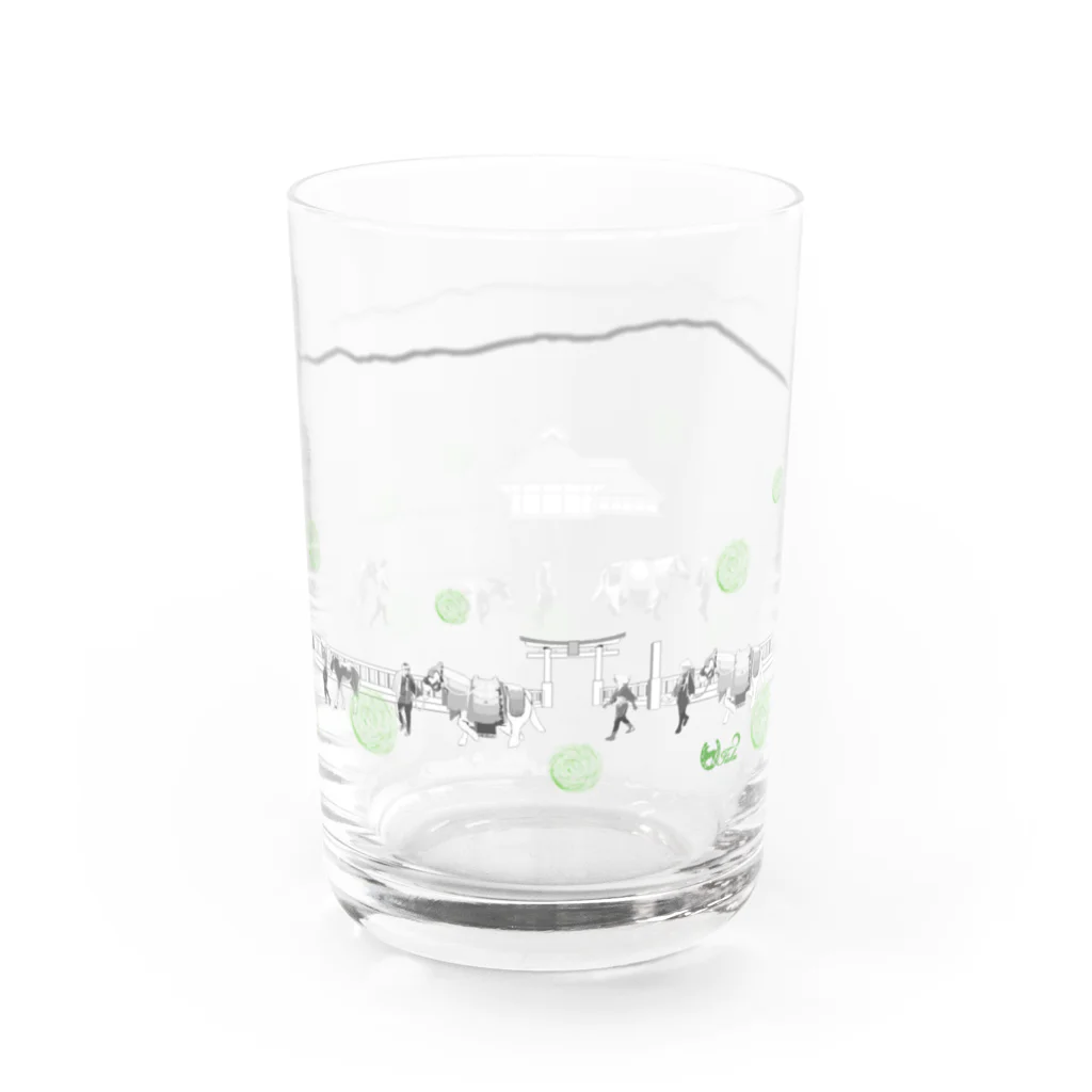 モノツクルヒト　Fuku～ふく～のチャグチャグ馬コ行列 グラス 緑 グラス右面