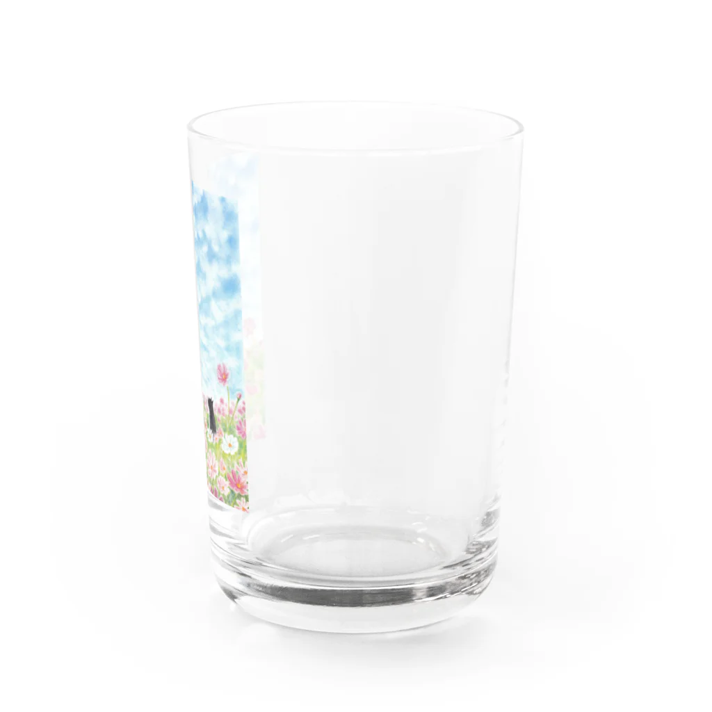 Ａｔｅｌｉｅｒ　Ｈｅｕｒｅｕｘのコスモス畑のトロとクロ Water Glass :right