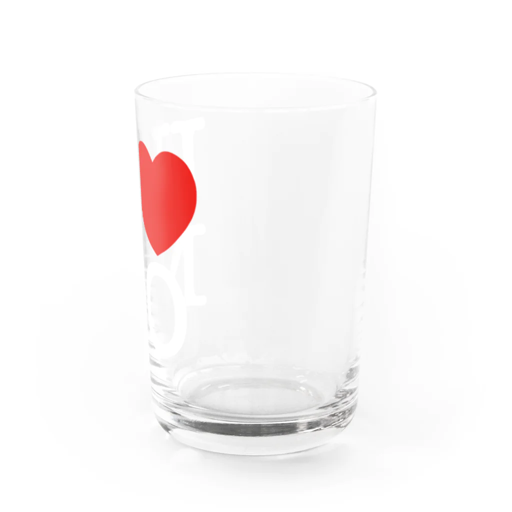 うの UNOのI LOVE UNO（白文字） Water Glass :right