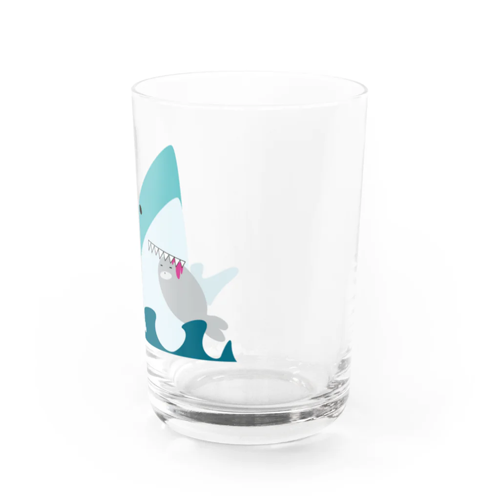 きまぐれの食べてるサメくん Water Glass :right