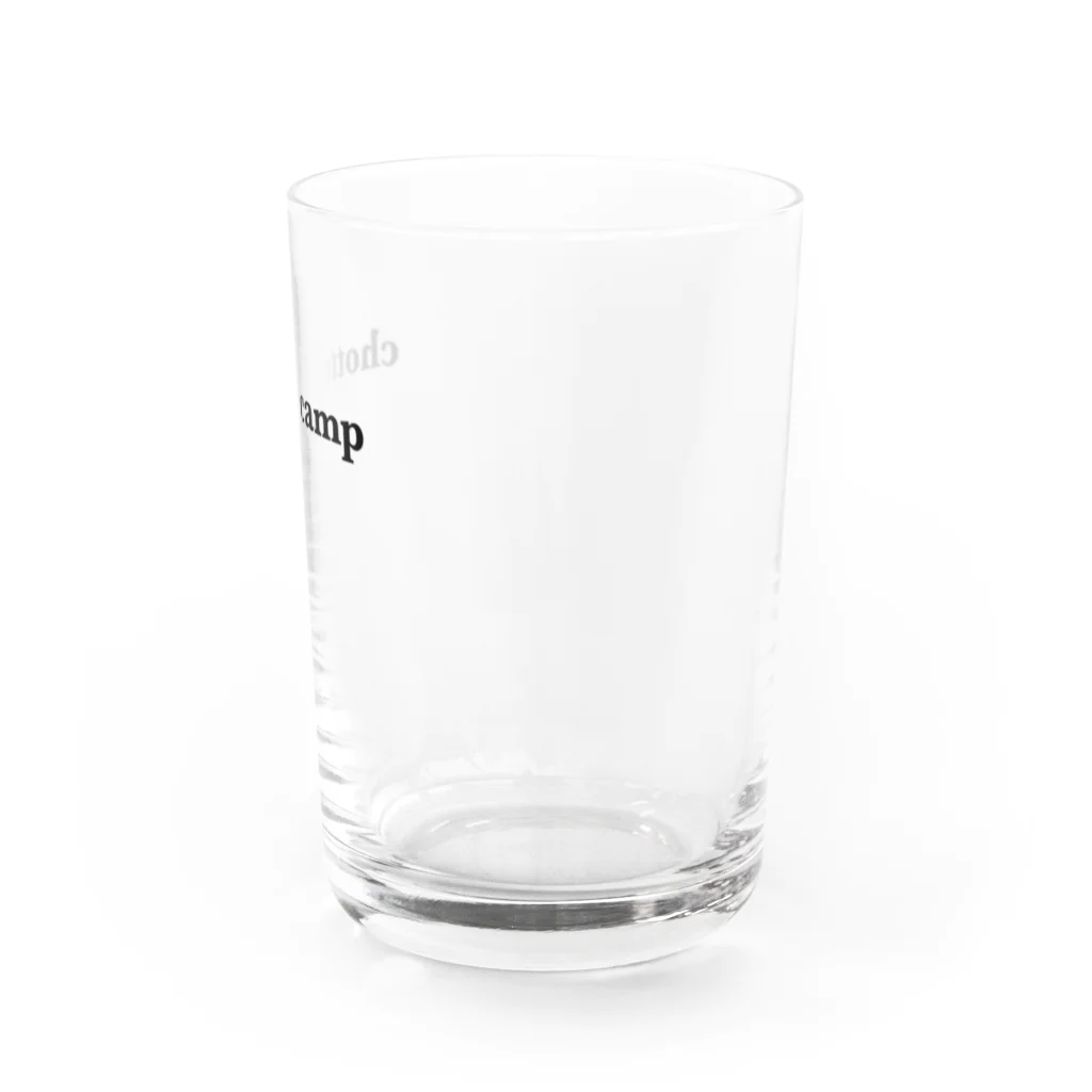 ちょっとキャンプ行ってくる。のchottocampロゴ Water Glass :right