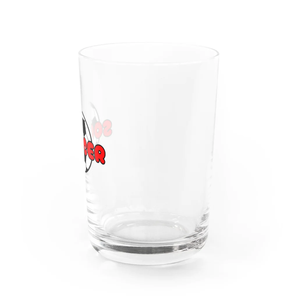 happy_25chanのサッカーボール柄（レッド） Water Glass :right