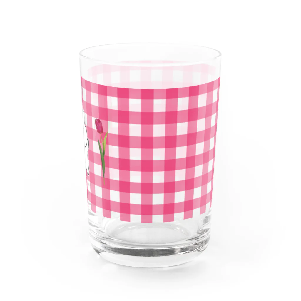 うさと愉快な仲間たちのうさうさグラス（ピンク） Water Glass :right