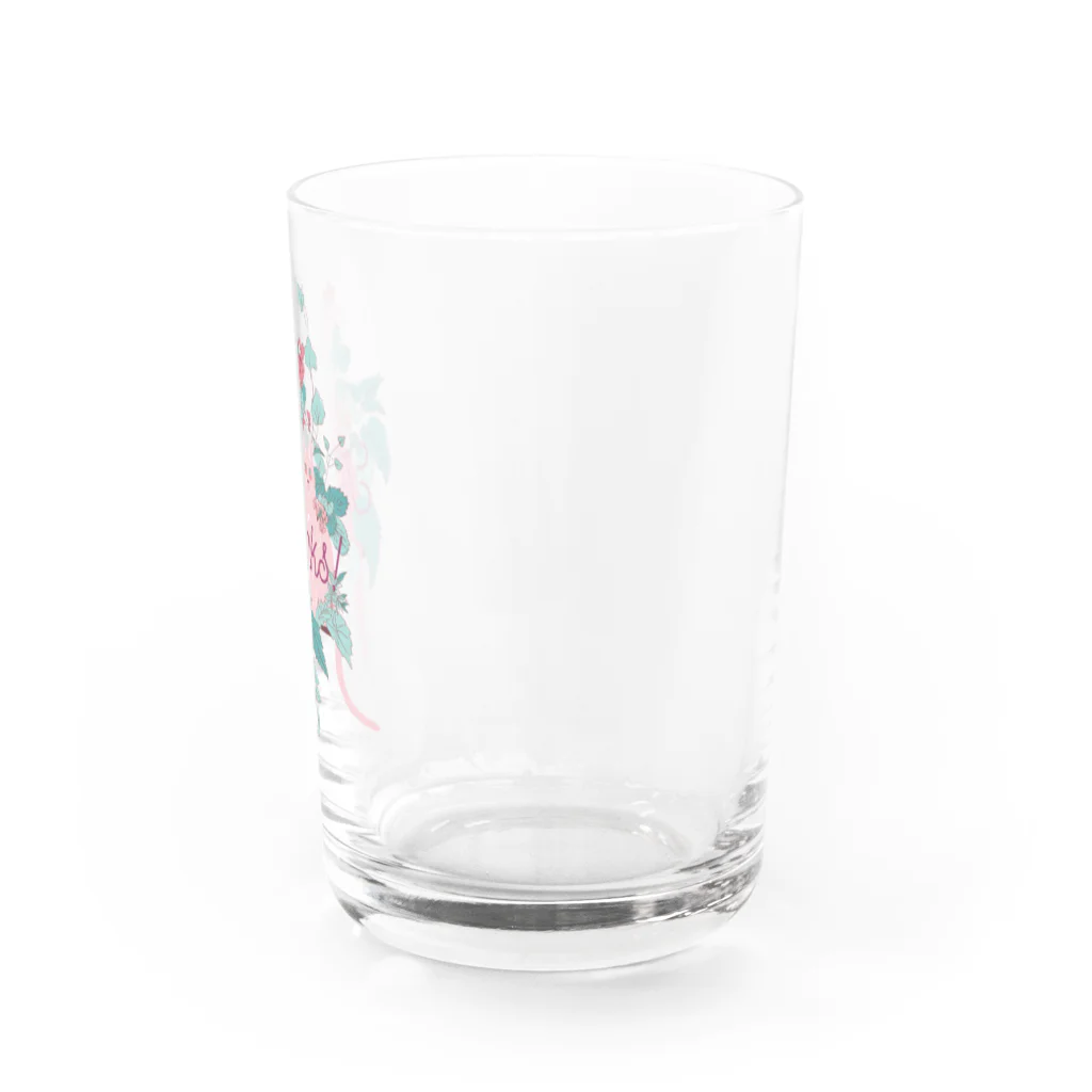 花と猫　オリジナルショップのpink cat Water Glass :right