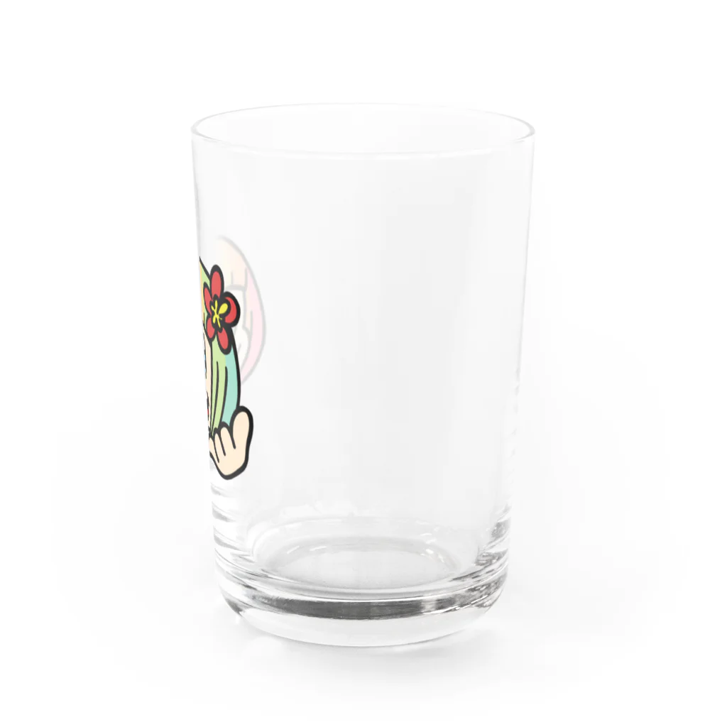 ハワイが大好きな女の子『HENOHENO MAPPY』のメインロゴ(ハワイを愛するあなたへ) Water Glass :right