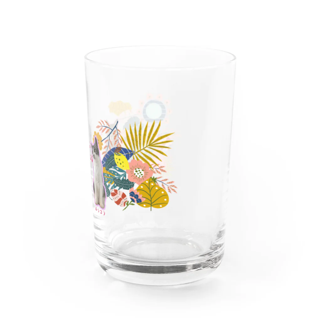 🍀葉っぱちゃんねる🍀の葉っぱ猫の葉っぱまみれ（白） Water Glass :right