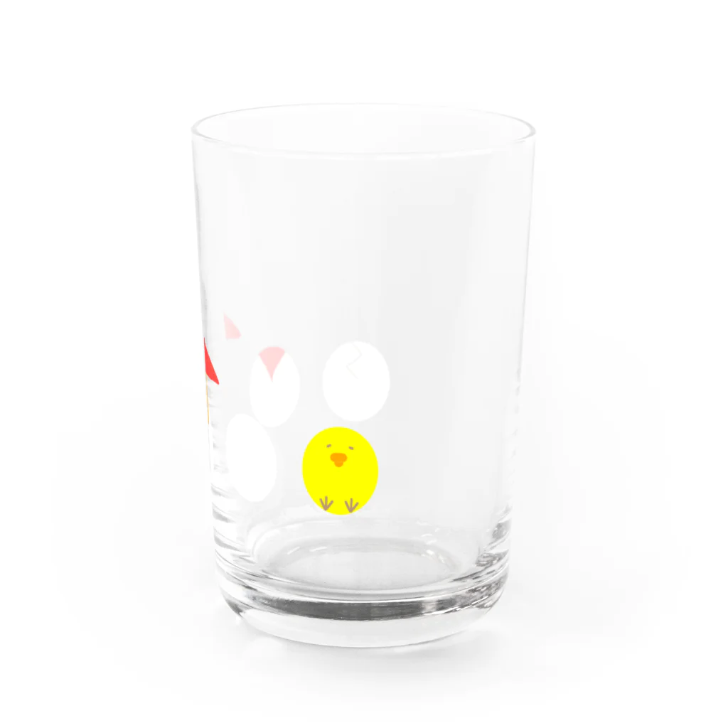 お白湯の脳内のタマゴタケとひよこ Water Glass :right