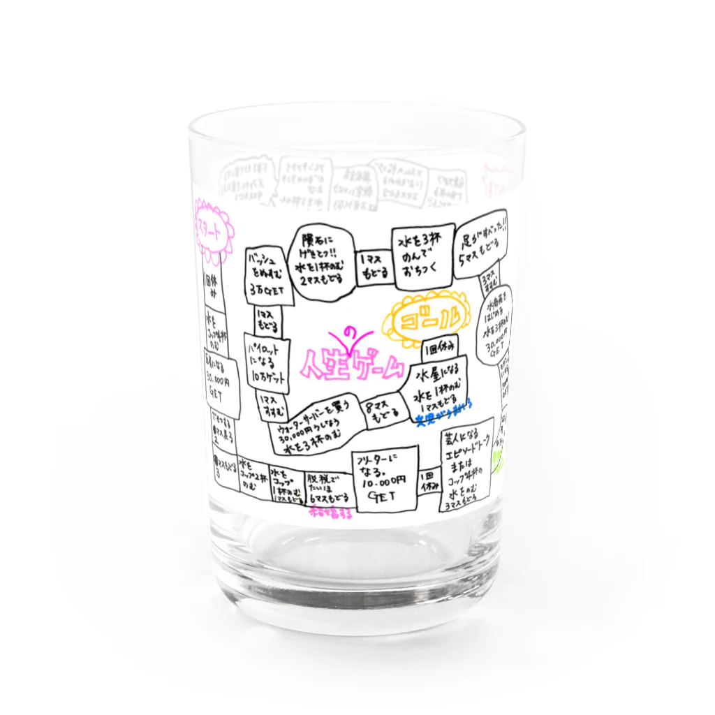 Yamawaki17のすごいろくコップ（背景白） Water Glass :right