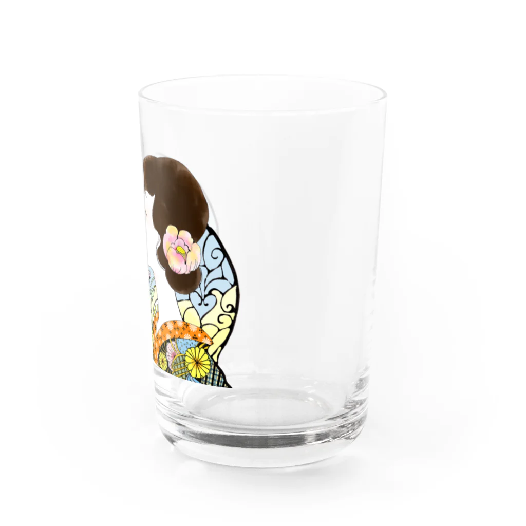 Cheroritaのせんべいを食べる女 Water Glass :right