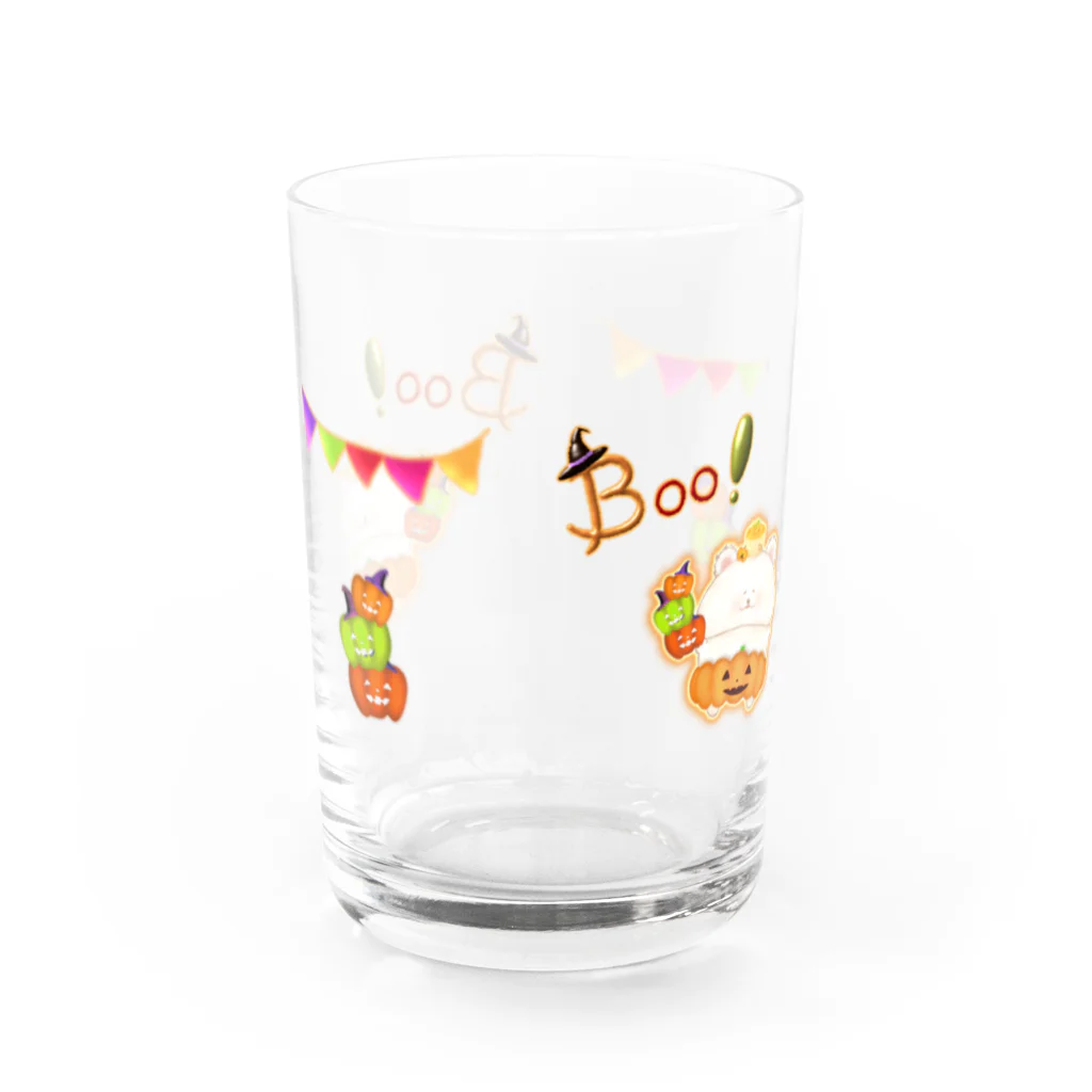 どるちぇ＊うさぎの【グラス】《ハロウィン》06＊かぼちゃパンツのしろくま＊ Water Glass :right