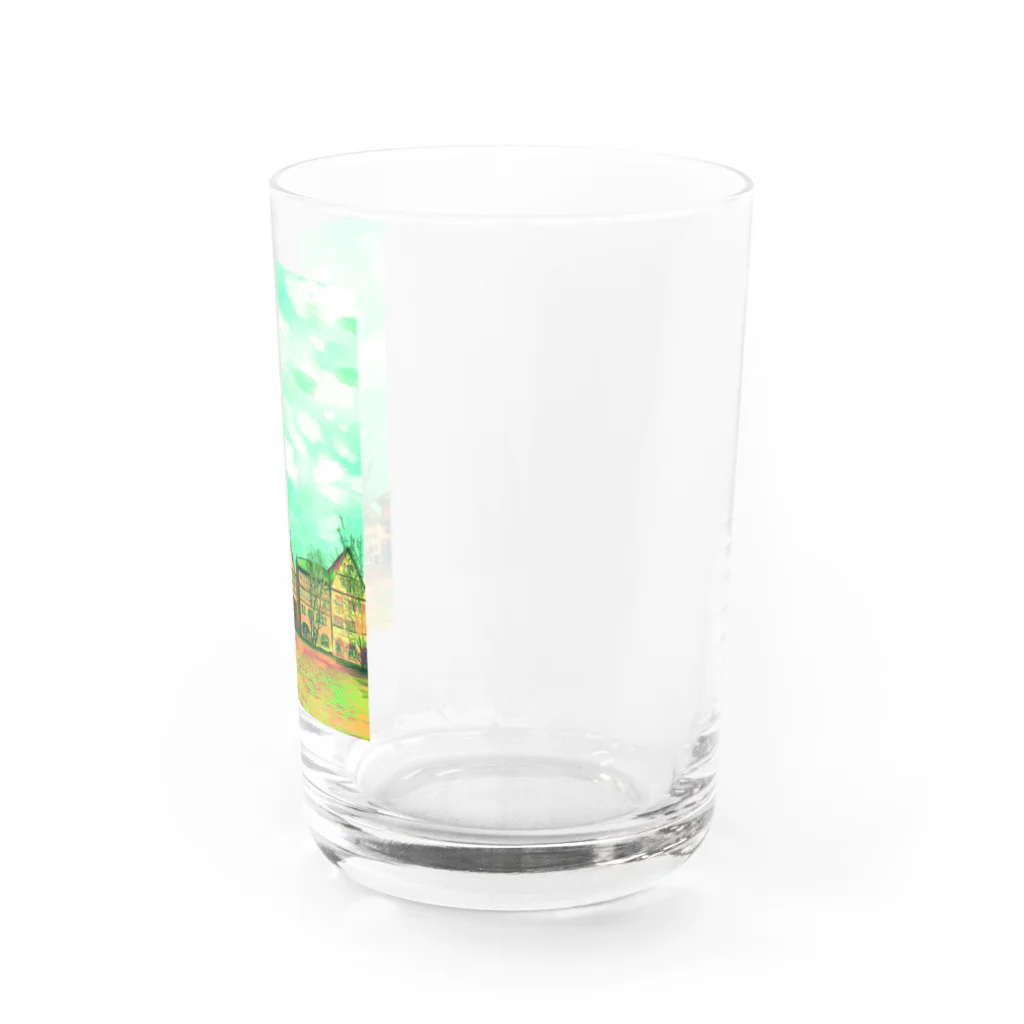 ふわりの絵画のような街（元気色） Water Glass :right