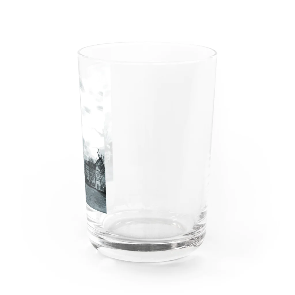 ふわりの絵画のような街（原色） Water Glass :right