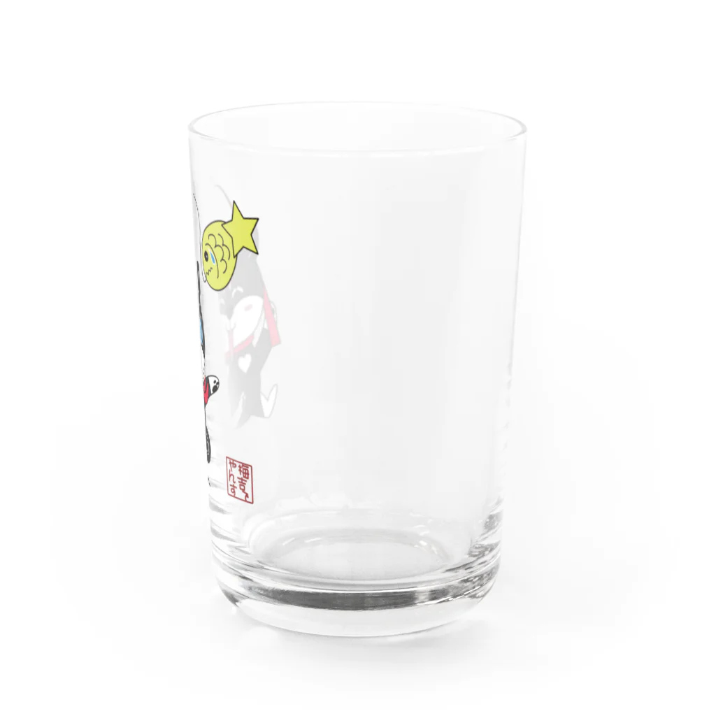 黒柴の梅吉でやんすの改・釣れてもぅたでやんす！ Water Glass :right