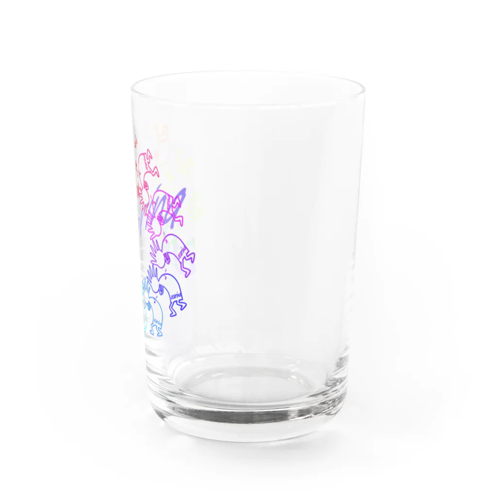 兎猫庵のオカリナを吹くココペリ　サークルＰ Water Glass :right