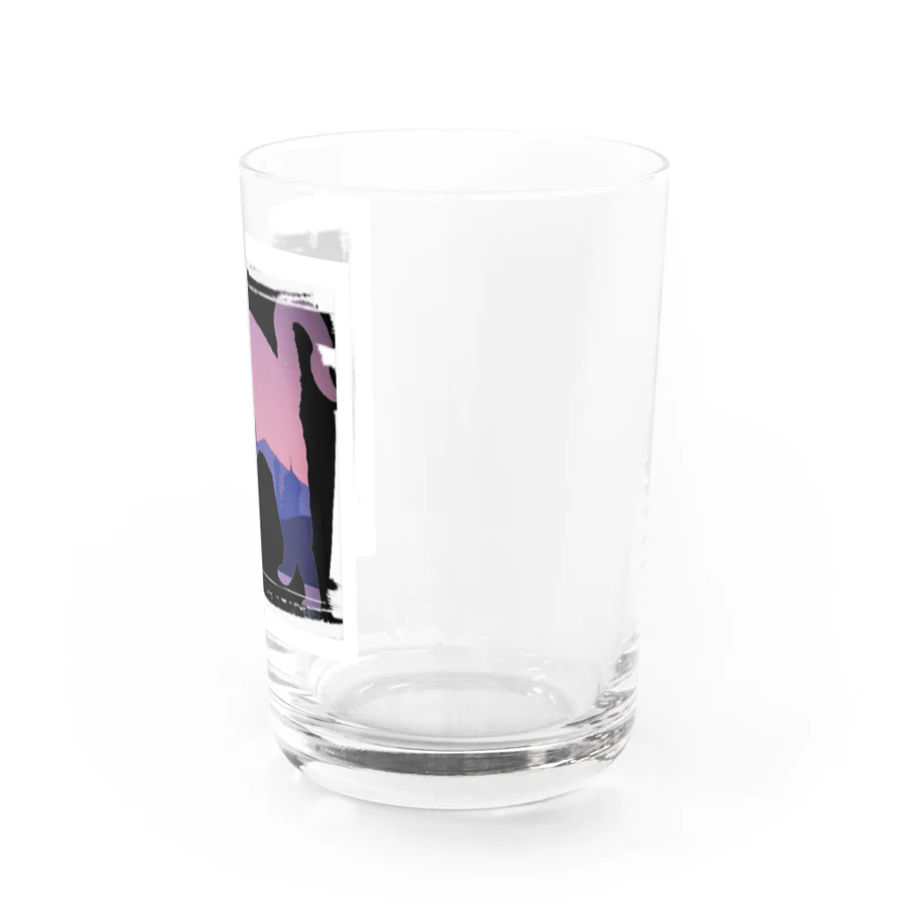 3Nyan's Mom 〜猫グッズ屋さん〜の黒ピンク 伸び猫 Water Glass :right