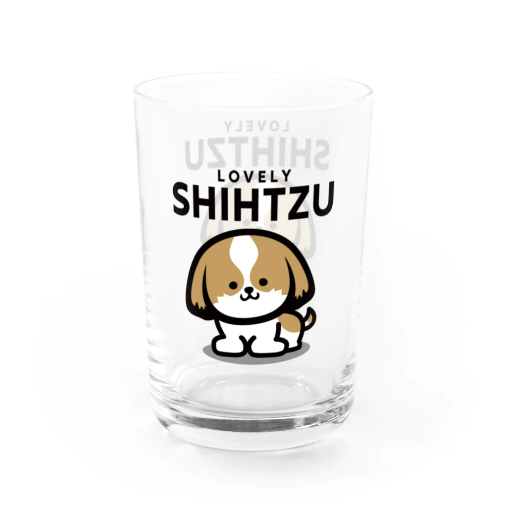 ぽんずのLovelyシーズー犬グッズのキュートなシーズー Water Glass :right