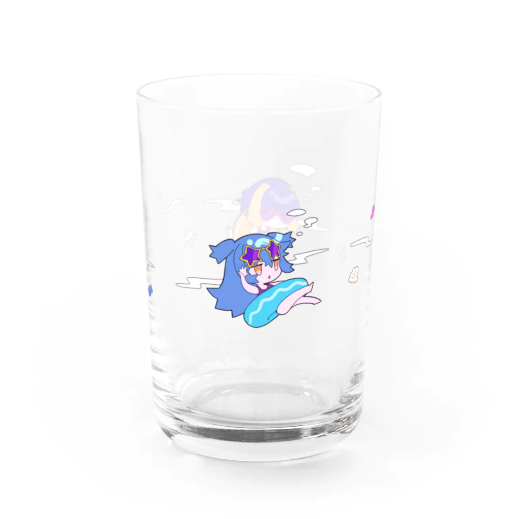 ジロとトビーとときどきなにかのグラス-海 Water Glass :right