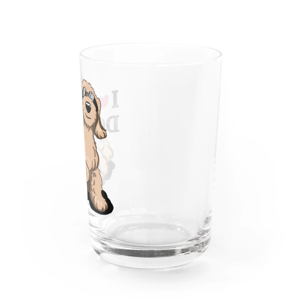 リカクリエイトのI LOVE DOG茶色のイケワン Water Glass :right