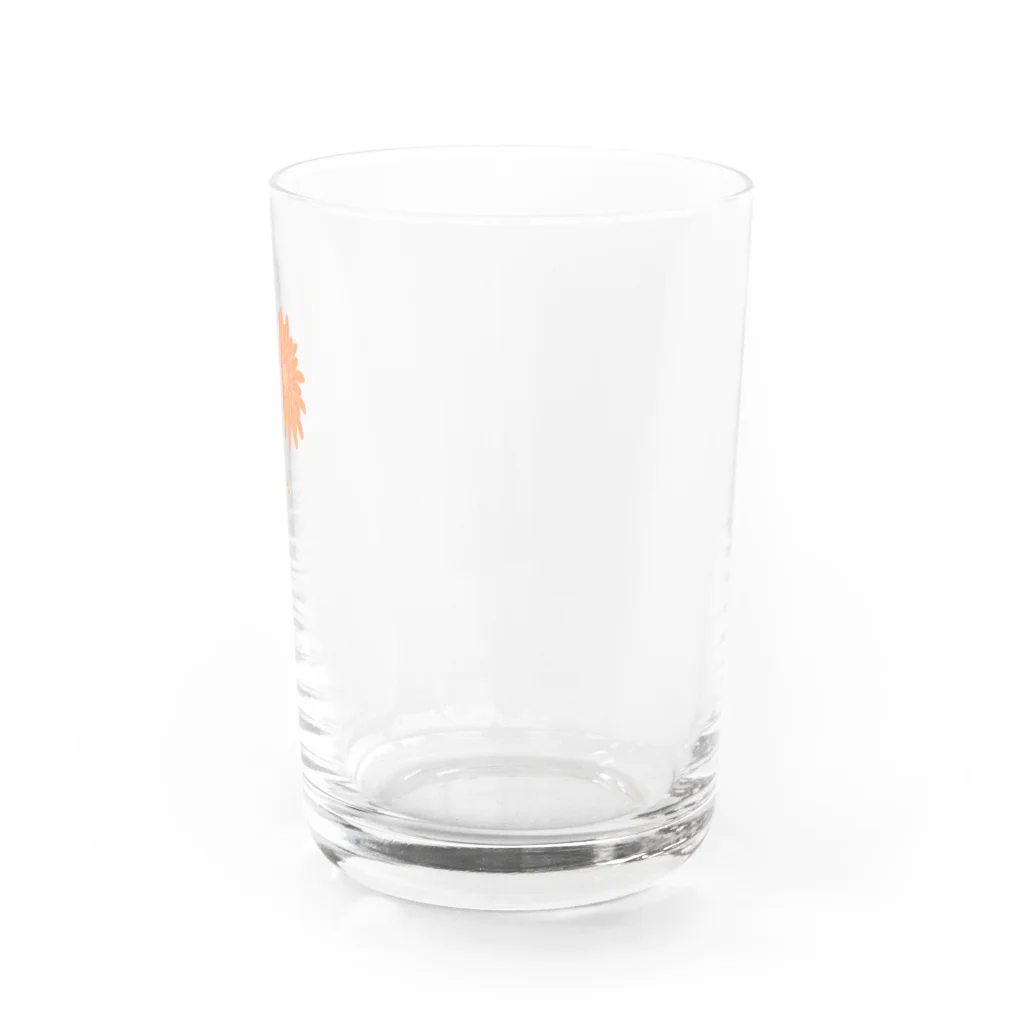 Miry身内用ショップのオレンジのガーベラ Water Glass :right