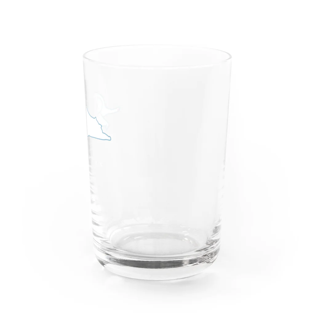 小鳥と映画館の明日は休みます (猫)白文字バージョン Water Glass :right