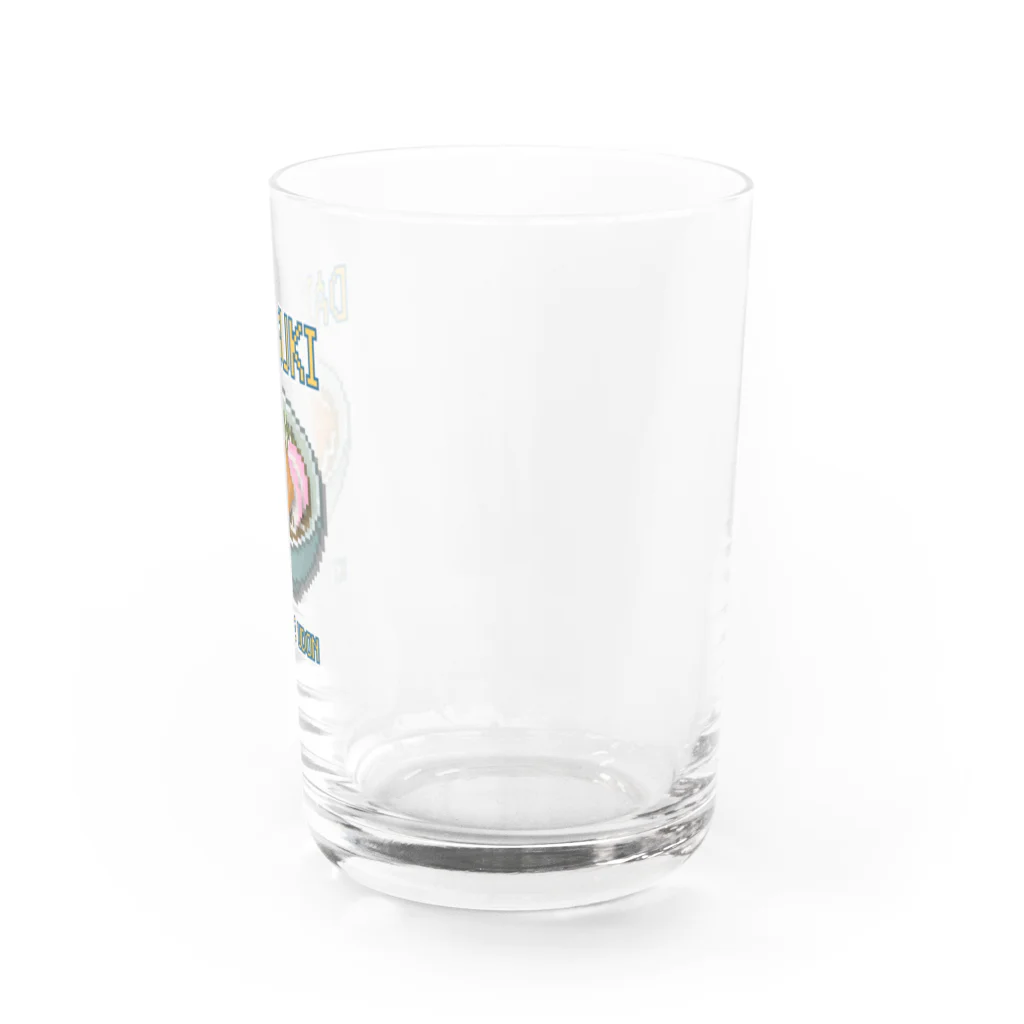猫と釣り人のキツネウドン(ドット絵) Water Glass :right