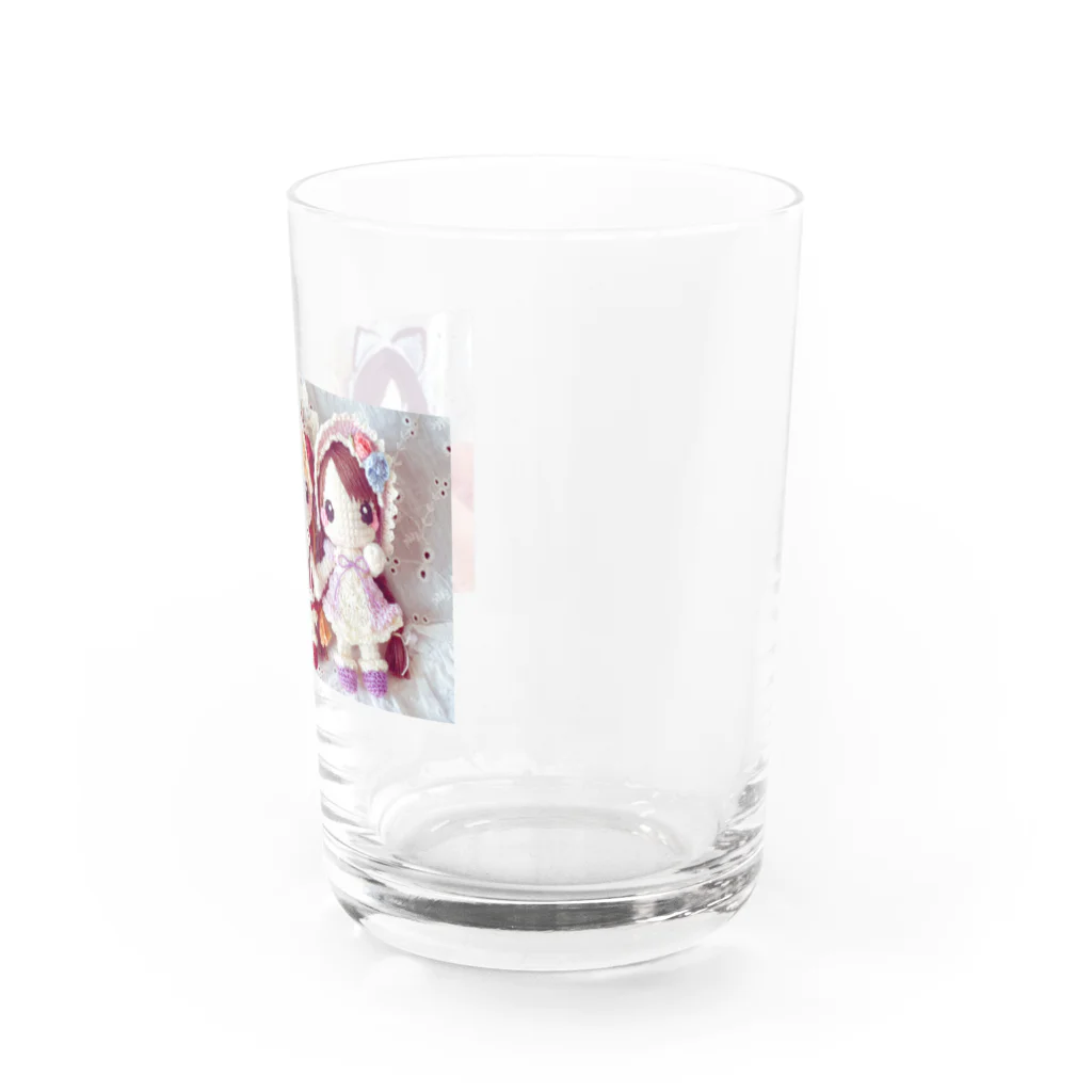 あみぐるどーるグッズSHOPのプチあみぐるどーる　3人並んで！ Water Glass :right