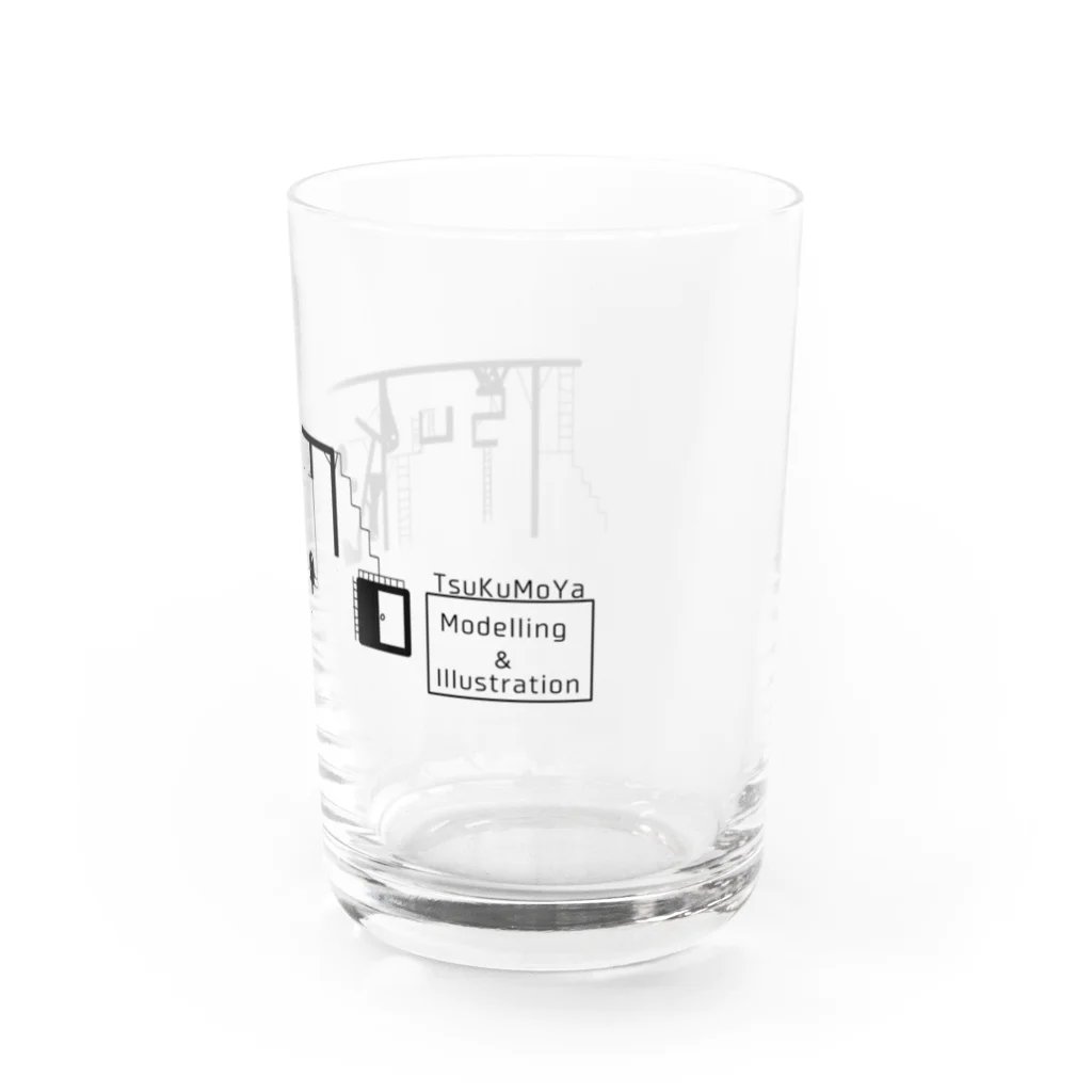 つくも屋のTsuKuMo　ロゴ Water Glass :right