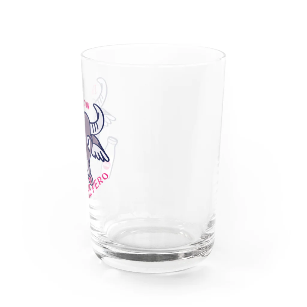 イラスト MONYAAT のテヘペロ水牛くん Water Glass :right