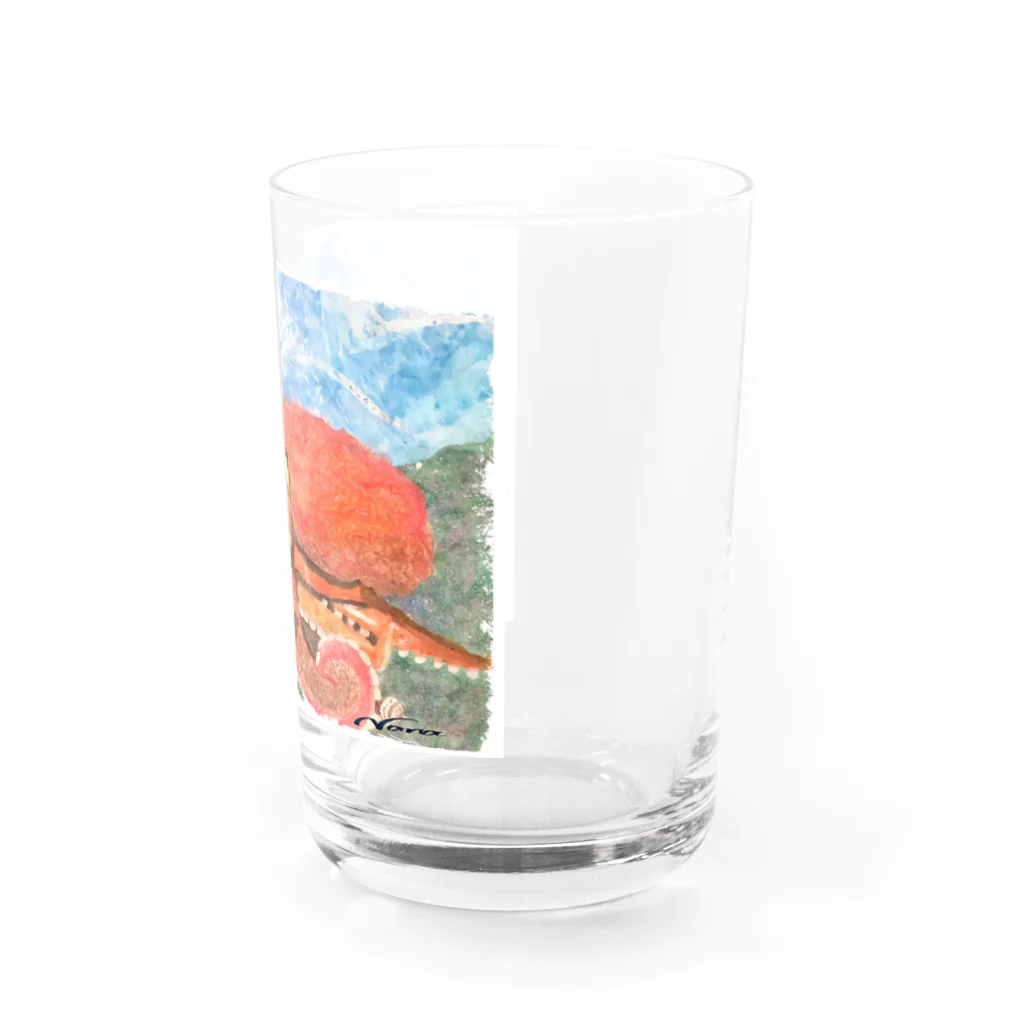 NanaCoco10  ナナココのタコ　水彩画 グラス右面