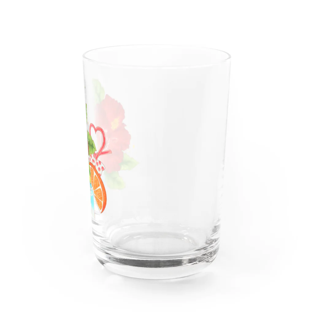 【コザクラインコ】オピーチョのお店の【コザクラインコ】ハイビスカスオピーチョ Water Glass :right