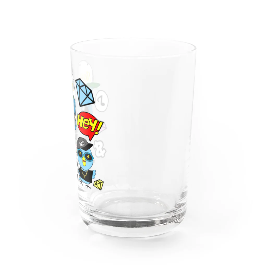 秘密結社(ㆁөㆁ)青い鳥のギャングスタ小鳥遊エリ＆唯我HIPHOP丸シリーズ Water Glass :right