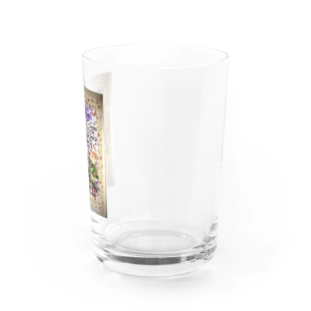 ユミ絵画の花🌼の妖精さん Water Glass :right