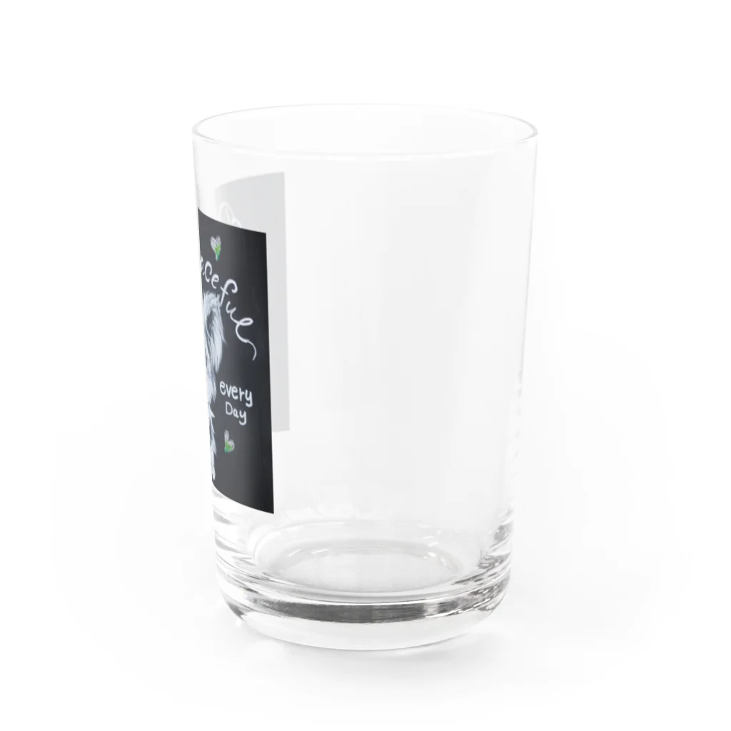 ぱすてるPOPの黒板わんにゃんのヨークシャテリア Water Glass :right