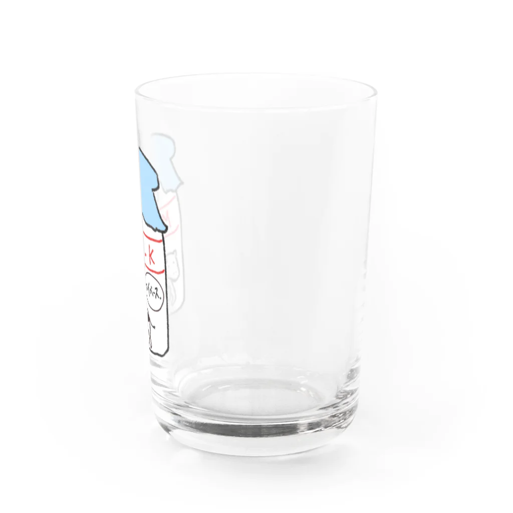 ♭ん(｢•ω•)｢のマイペースcowくん Water Glass :right