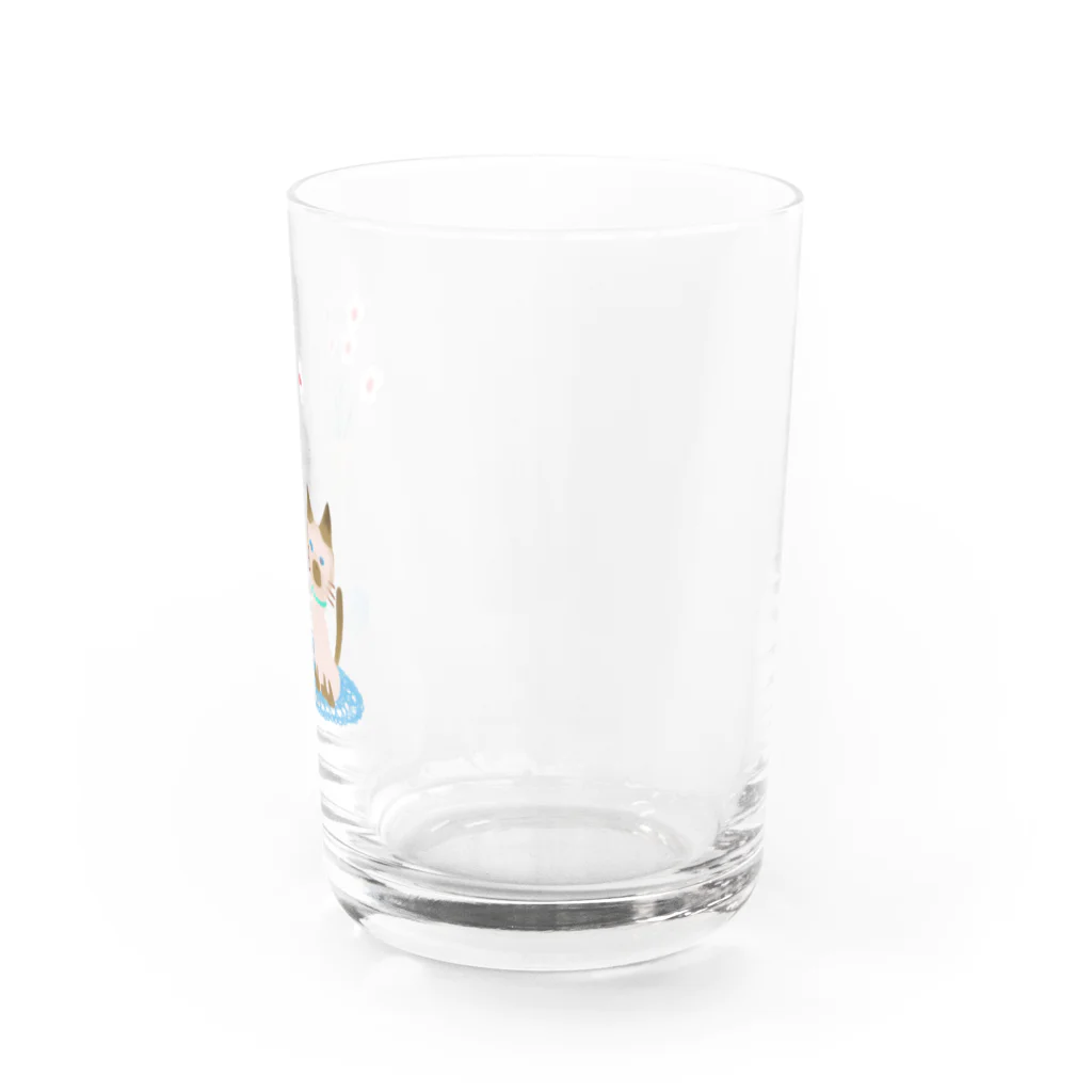 or orの花と犬と猫と（シャムネコ） Water Glass :right