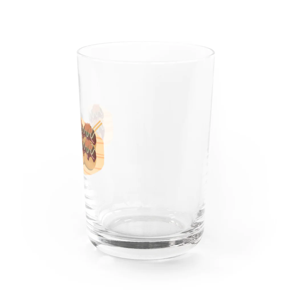 いくら丼のたこ焼き Water Glass :right