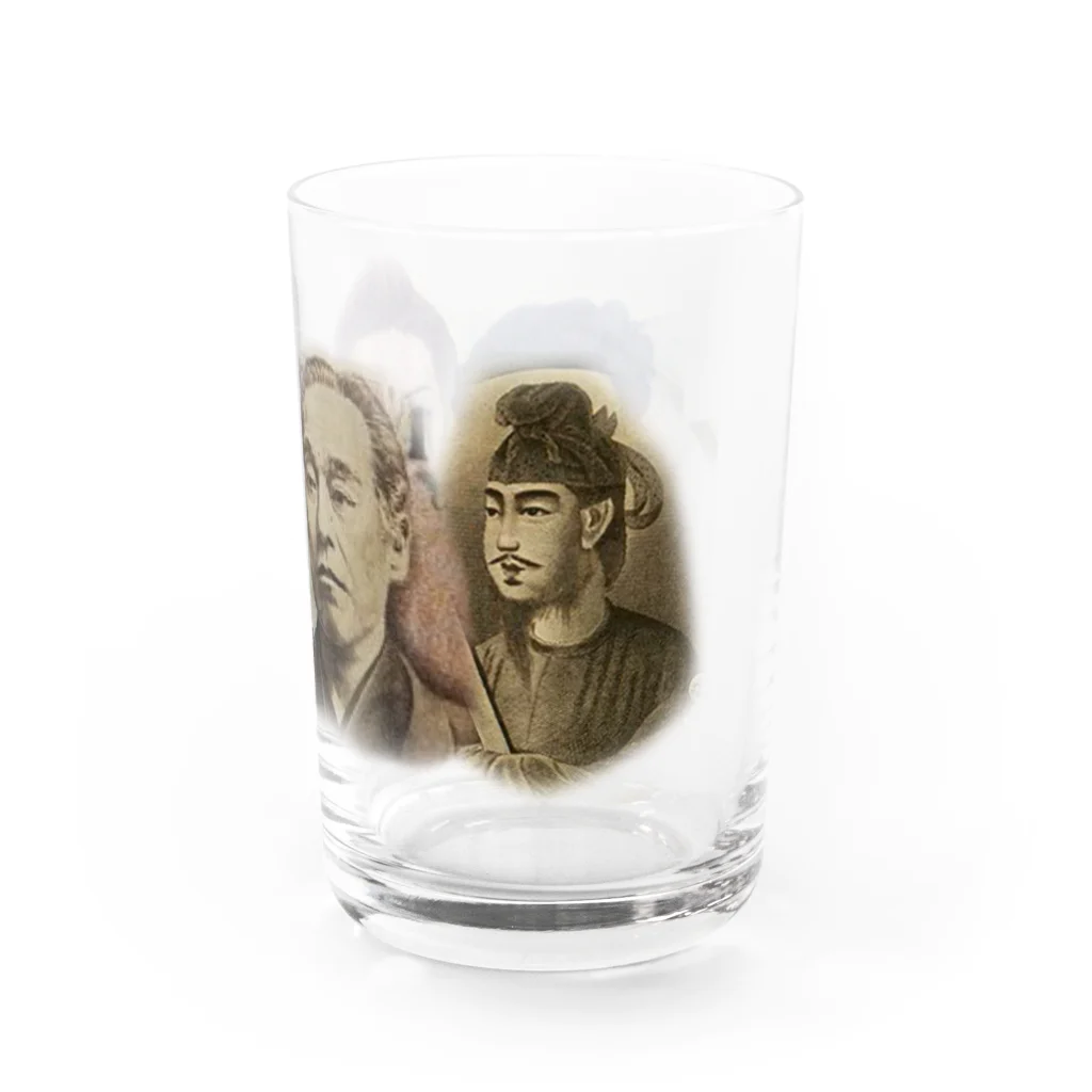 AAAstarsの福沢諭吉 野口英世　樋口一葉 聖徳太子 Water Glass :right