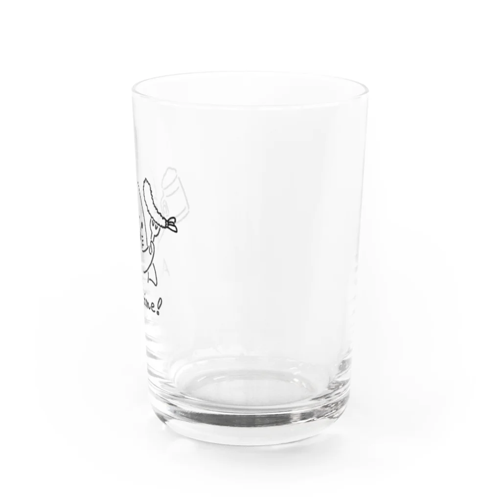 サメ わりとおもいのビールとエビフライとサメ Water Glass :right