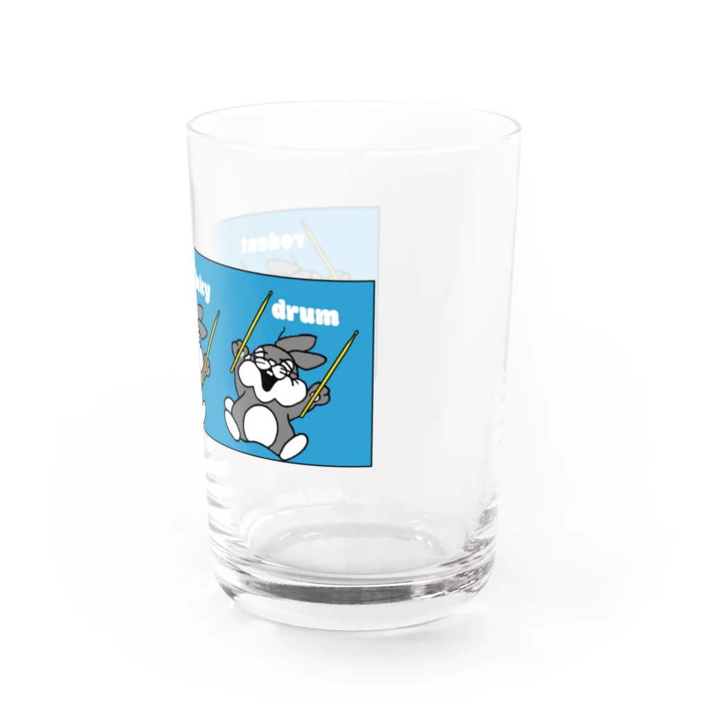 rodent dinky drumのrodent dinky drum ドラムステックで遊びたいウサギ Water Glass :right