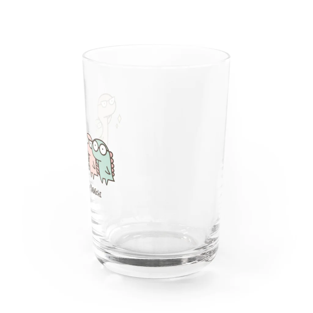 K.Sasara 公式キャラクターショップの恐竜のいる毎日（メガネ） Water Glass :right